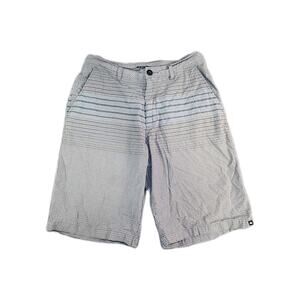 Y2K Quiksilver Shorts Mens Sz 30 Black Gray Plaid Wide Leg Baggy Skater C15